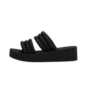 Roxy Totally Tubular Women's Slide Platform Sandals  Summer Beach Black Size 8